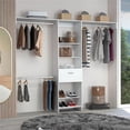 thumbnail image 1 of Depot E-Shop Brisk 250 Closet System With 5 Open Shelves, 1 Drawer, And 3 Metal Rods, White, 1 of 5