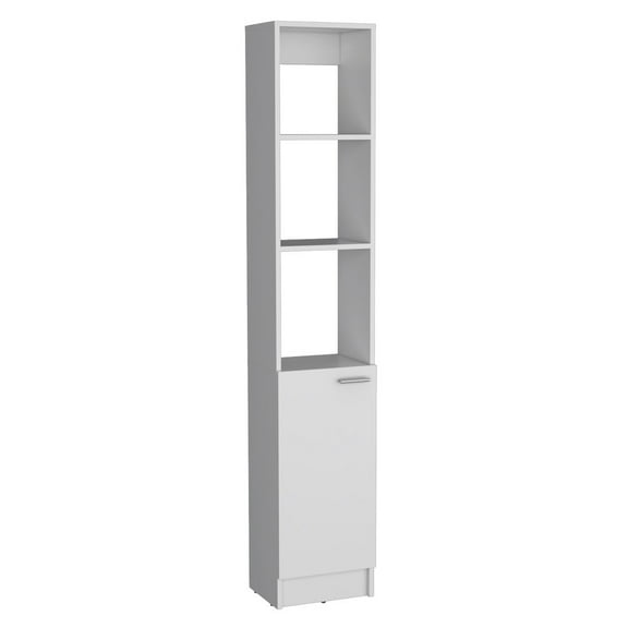 Depot E-Shop Linen Cabinet, 1 Door, 6 Shelves, White