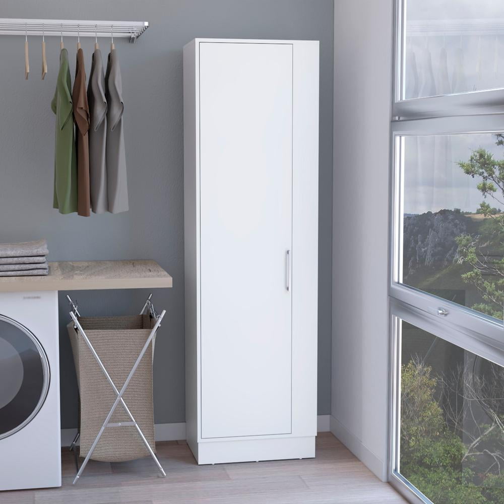 White Tall Office Storage Cabinet with Adjustable Shelving