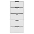 thumbnail image 1 of DEPOT E-SHOP Houma 5 Drawers Narrow Dresser, Slim Storage Chest of Drawers, White, 1 of 5