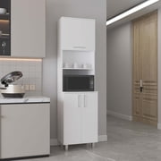 DEPOT E-SHOP Maeser Kitchen Pantry, 3 Doors, 4 Legs, 5 Shelves, White