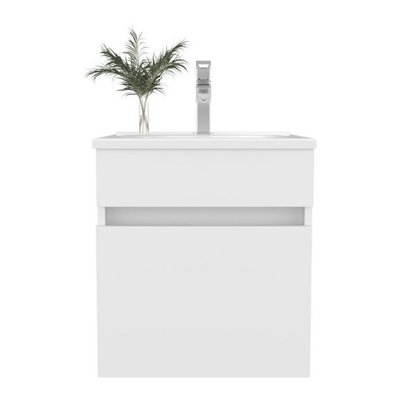 Depot E-Shop Naknek Bathroom Vanity, 1 Door, White