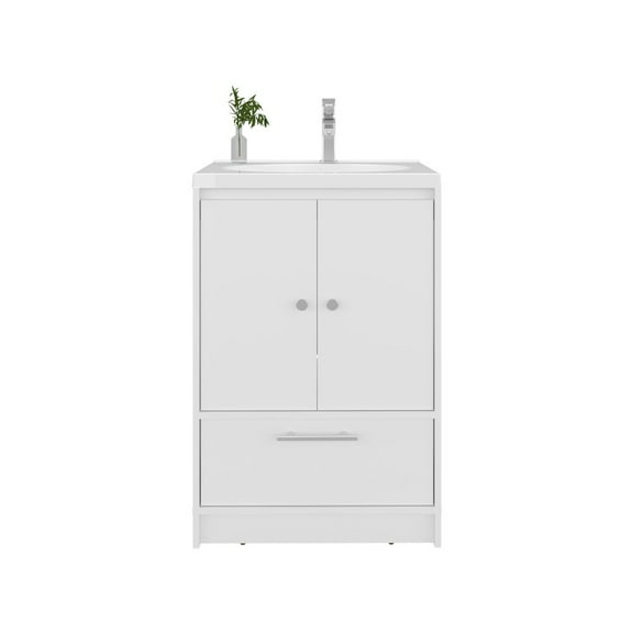 Depot E-Shop Olney Bathroom Vanity, 2 Doors, 1 Drawer, White