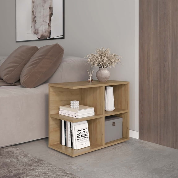 DEPOT E-SHOP Orchards Console Sideboard, 4 Shelves, Natural Oak