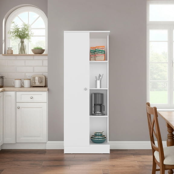 DEPOT E-SHOP Rentz Multi-Storage Cabinet with Storage Compartments, and Versatile Organization, White - Kitchen