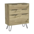 thumbnail image 1 of DEPOT E-SHOP Saffron Dresser- Three Drawers, Countertop, Four Steel Legs-Light Oak, For Bedroom, 1 of 5