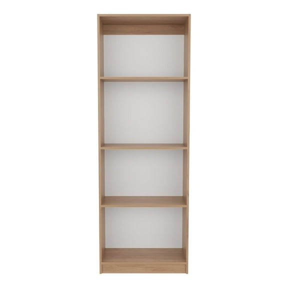 Depot E-Shop Vinton Bookcase with Spacious Tier-Shelving Design, Natural Oak / White