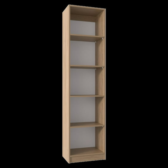 Depot E-Shop Vinton XS Bookcase Compact Bookshelf with Multiple Shelves, Natural Oak / White