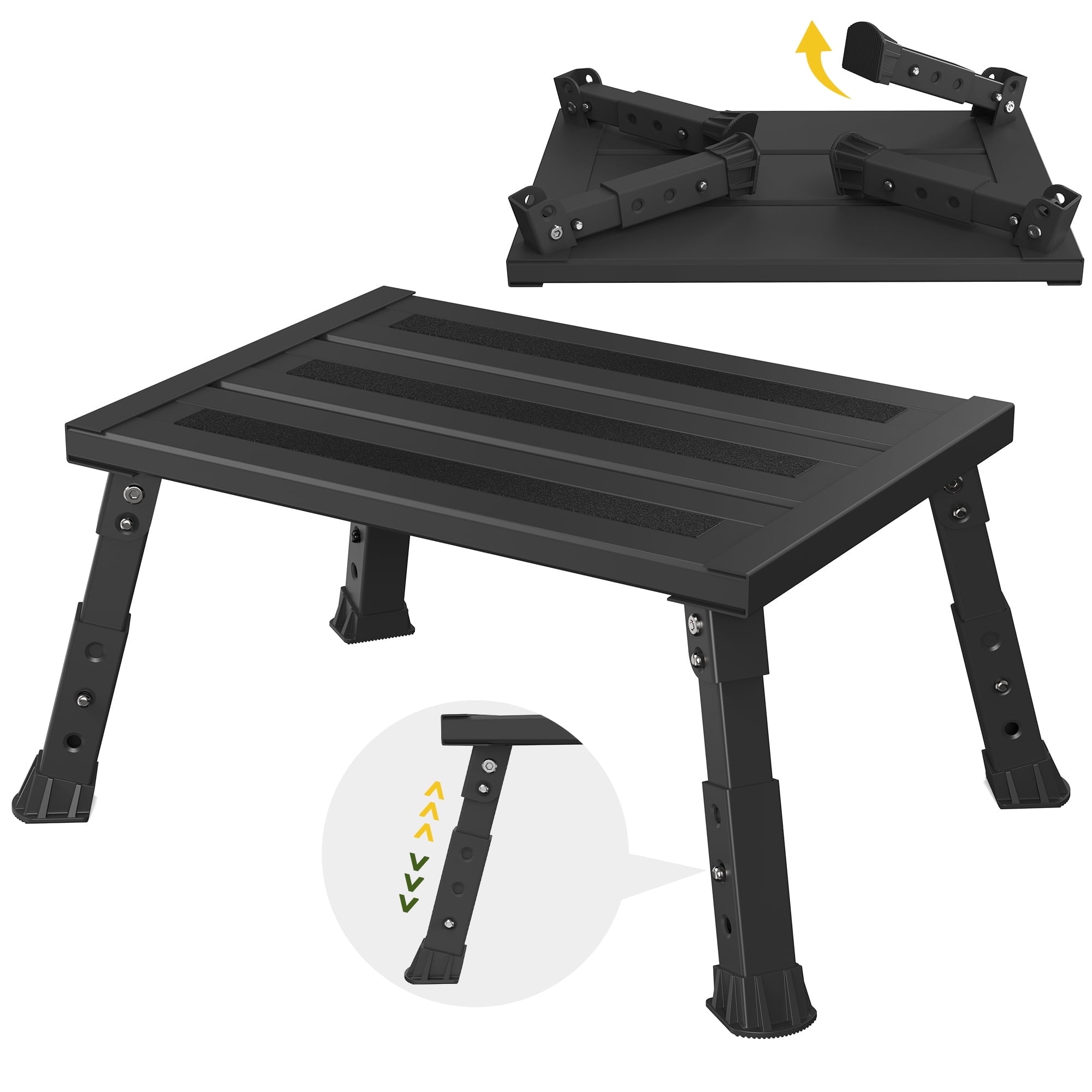 DEPSUNNY Adjustable RV Step Stool, 3-Step Height Adjustment, Foldable ...