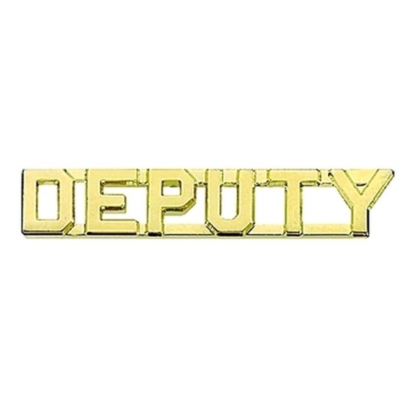 Hero's Pride DEPUTY Die Struck Letter Pins, 1/4" High, Gold Finish, Pair
