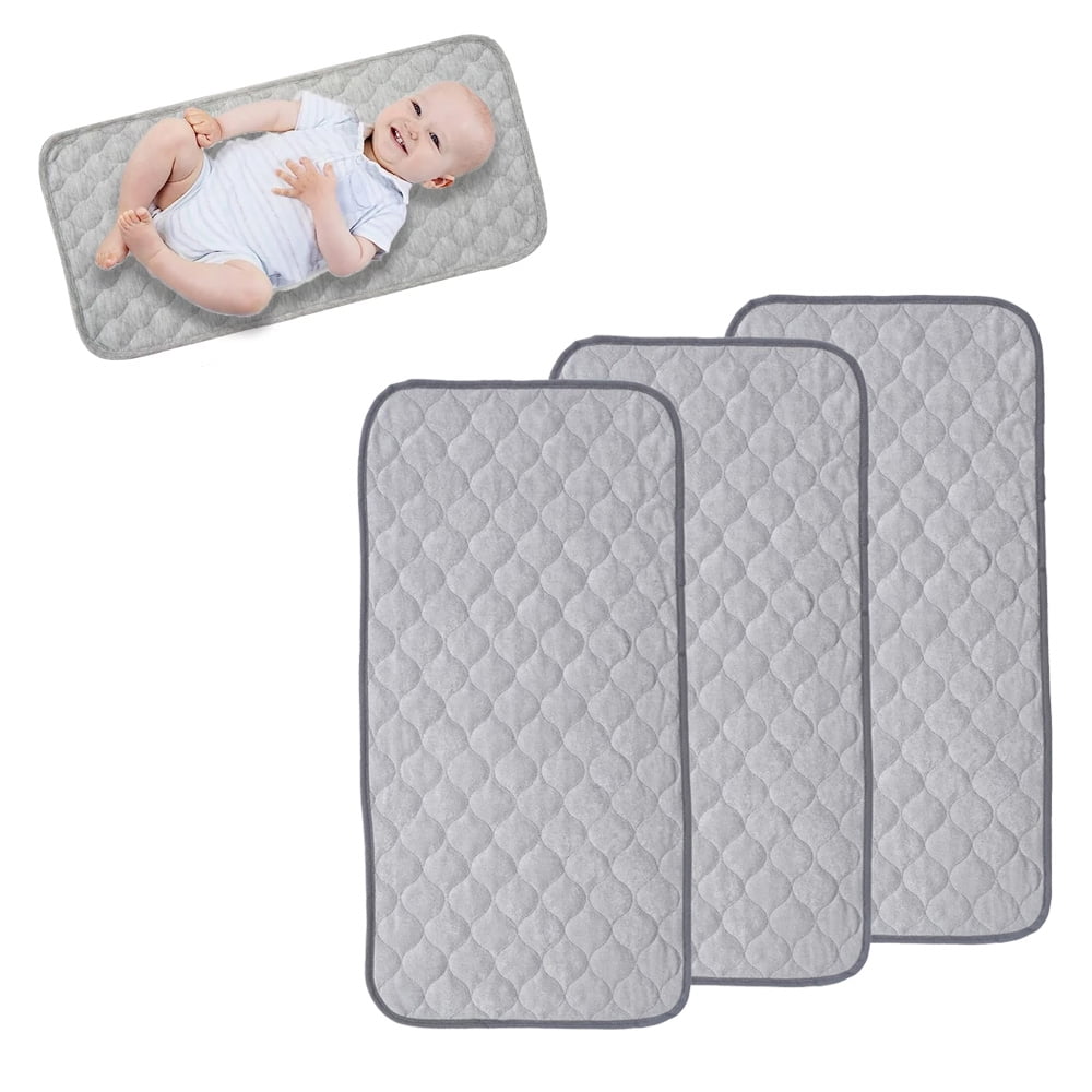 DERCLIVE Bamboo Quilted Thicker changing pad,3 Count Waterproof