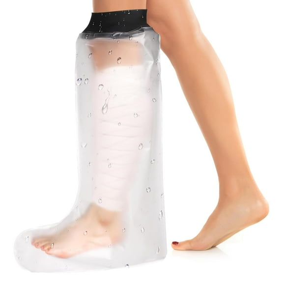 DERCLIVE Cast Covers for Shower Leg, Reusable Adult Waterproof Full Leg Cast Protector Shower Bandage Wound Showering for Broken Long Leg Knee Foot Ankle Wound Burns