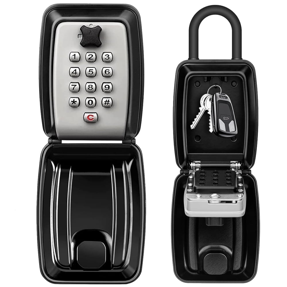 Yolispa Key Lock Box, Key Box 12-Digit Combination Push Button Key Safe ...