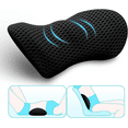 thumbnail image 1 of DERCLIVE Lumbar Support Pillow - Memory Foam for Low Back Pain Relief, Ergonomic Streamline Car Seat, Office Chair, Recliner and Bed (Black), 1 of 14
