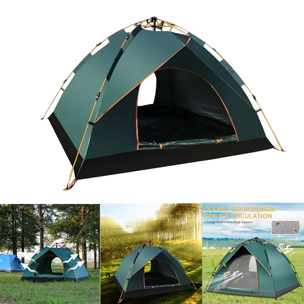 DERCLIVE Pop up Camping Tent, 2-4 Person, Automatic Setup Family