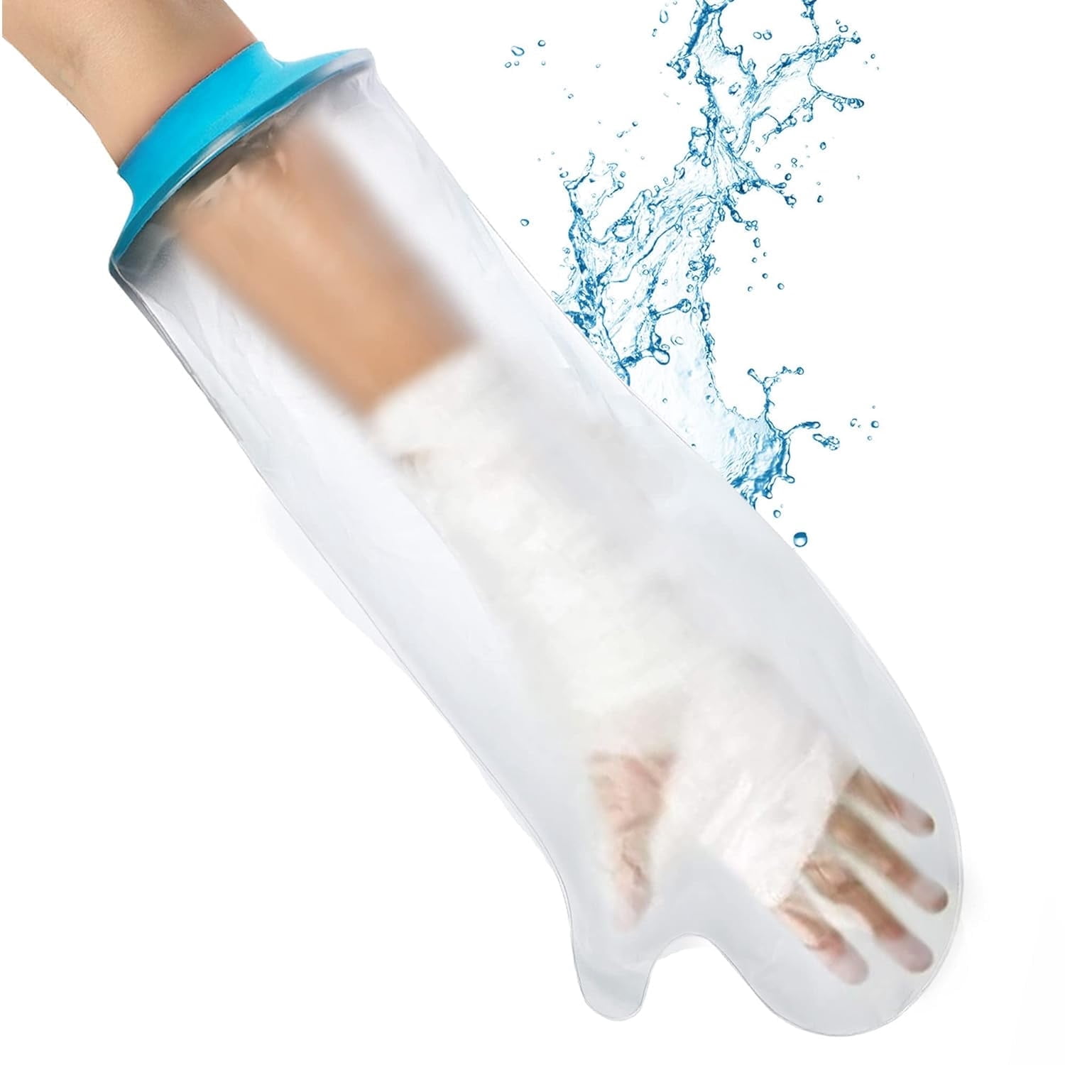 Off Cast Protector Ruler DERCLIVE Reusable Waterproof Cast Cover for Adult Half Arm, Ideal for ...