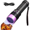 thumbnail image 1 of DERCLIVEUV Flashlight 365nm Black Light ,60W Black Light Flashlight Rechargeable for Resin Curing, Rocks Searching, Scorpion & Pet Urine Finding, 1 of 9
