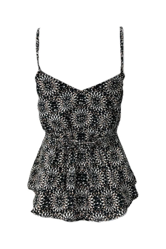 Women's Belted Sleeveles Top, Black, 44