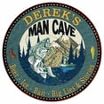 thumbnail image 1 of DEREK'S Man Cave Fishing 14" Round Metal Sign Garage Bar Wall Decor 100140004151, 1 of 1