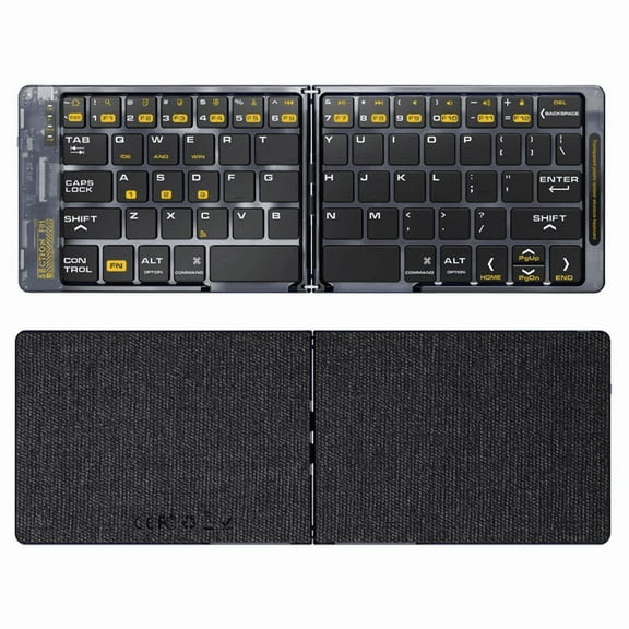 DERETE Foldable Bluetooth keyboardWireless Bluetooth Keyboard Travel KeyboardAndroid Windows iOS
