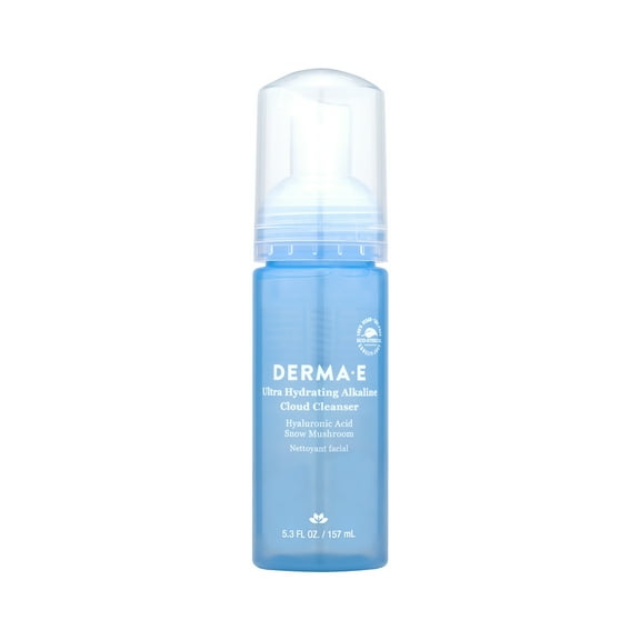 DERMA E Ultra Hydrating Alkaline Cloud Facial Cleanser with Hyaluronic Acid, Vegan Skin Care, 6 oz
