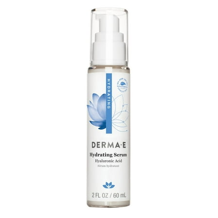 DERMA E Ultra Hydrating Dewy Skin Hyaluronic Acid Serum for Face, Anti-Aging Squalane, Vegan, 2 oz