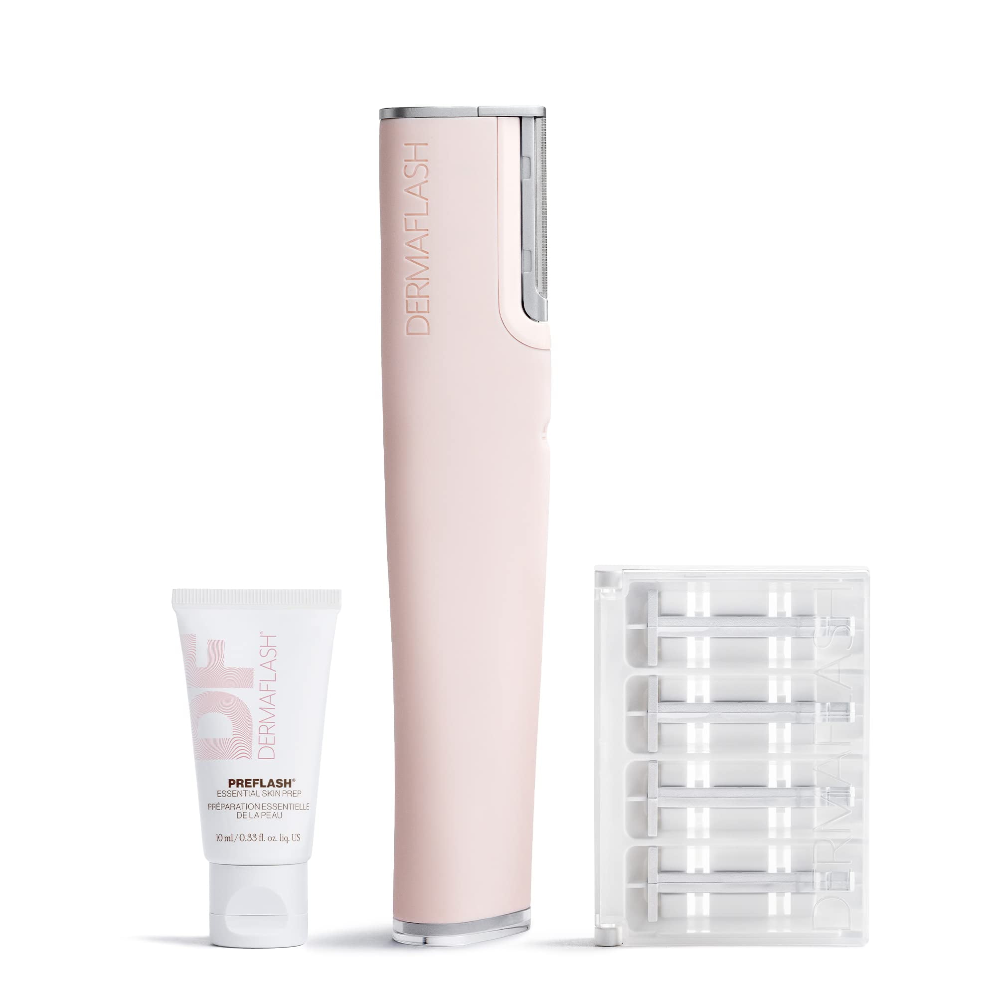 Blush Pink Sonic Dermaplaning Tool with Plastic Handle