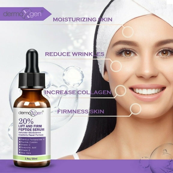 DERMAXGEN 20% Lift and Firm Serum Matrixyl 3000, Hyaluronic Acid Anti-Aging /Wrinkle Collagen - 2 Fl Oz