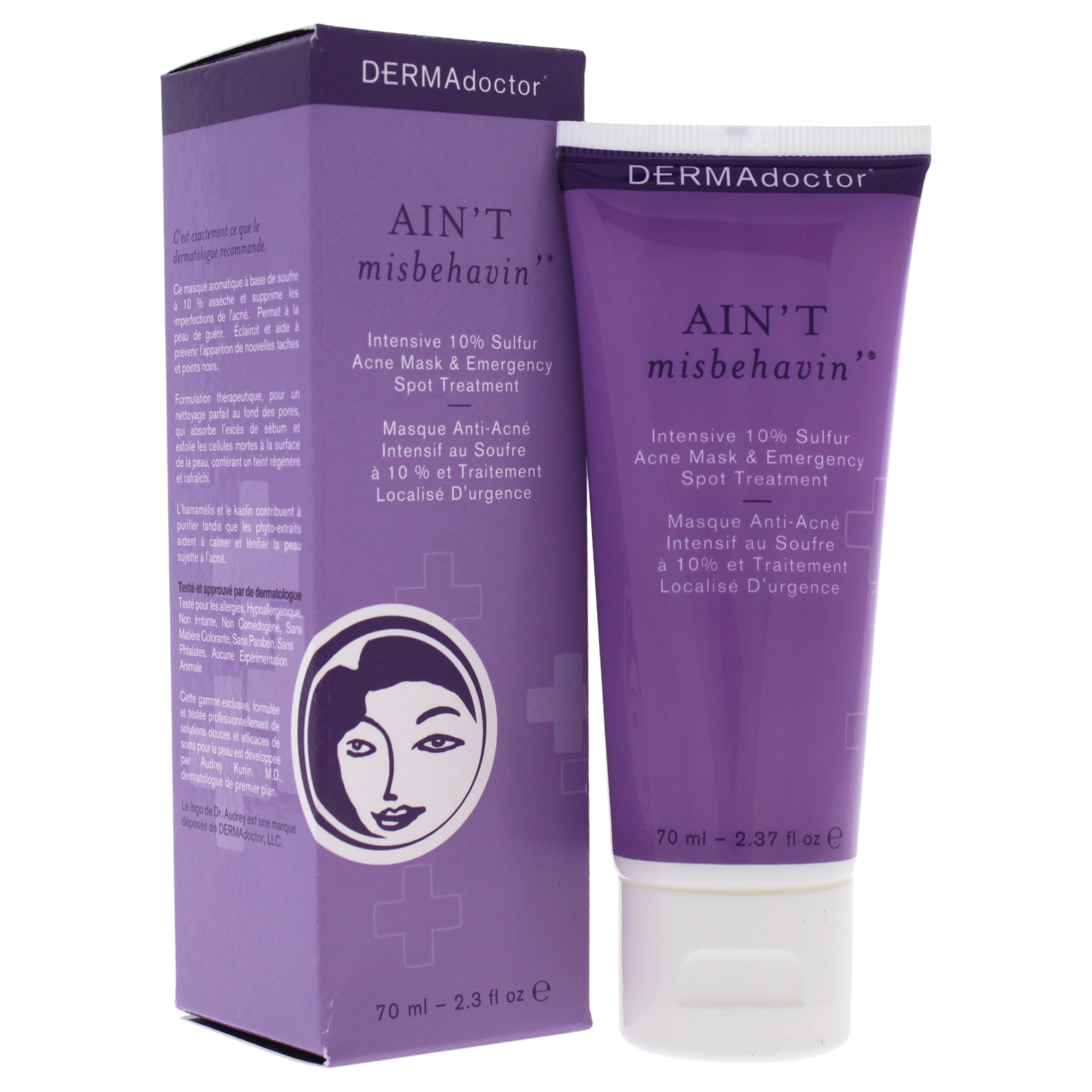 DERMAdoctor Aint Misbehavin Intensive 10% Sulfur Acne Face Mask Treatment - 2.3 oz - image 1 of 2
