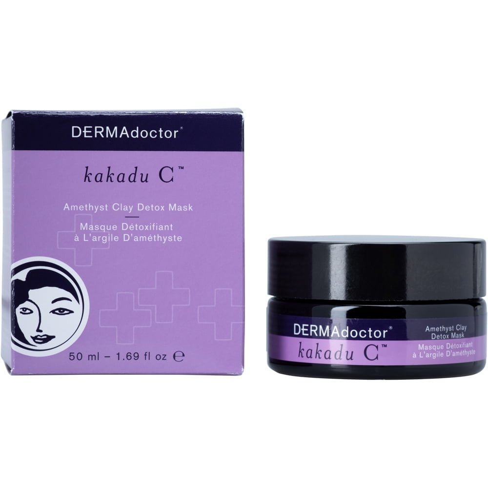 DERMAdoctor Kakadu C Amethyst Clay Detox Face Mask | Brightening, Pore-Cleansing, Vitamin C Enriched, 1.69 fl oz
