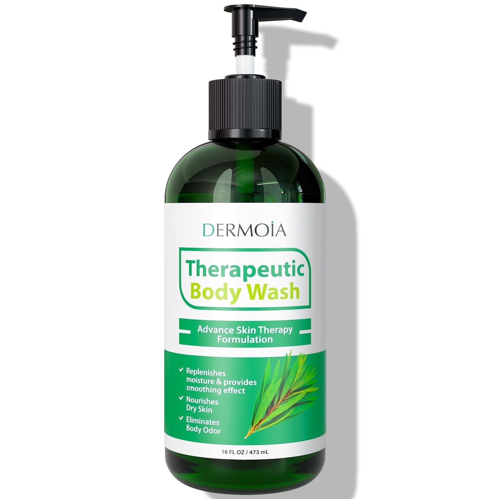 DERMOIA Tea Tree Oil Body Wash - Antifungal, Hypoallergenic, 16 oz.