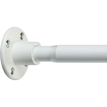 DEROFIT 1" Heavy Duty Shower Curtain Rod for Bathroom, Closet, Room Divider - 29 to 49" Adjustable, Matte White (Wall Mounted)