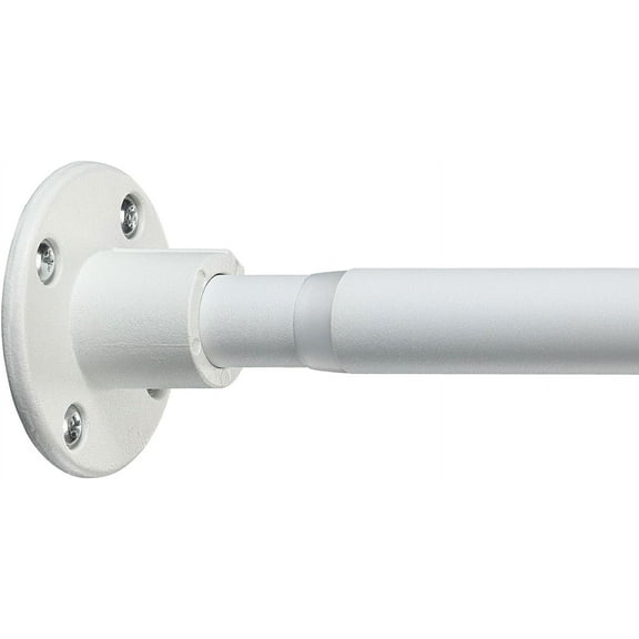 DEROFIT 1" Heavy Duty Shower Curtain Rod for Bathroom, Closet, Room Divider - 29 to 49" Adjustable, Matte White (Wall Mounted)