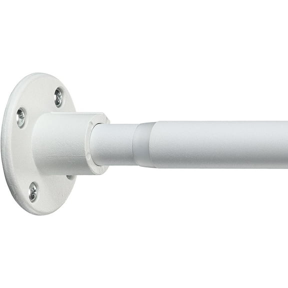 DEROFIT 1" Heavy Duty Shower Rod - 29 to 77" Adjustable Industrial Shower Curtain Rod Wall Mounted for Bathroom,Closet,Room Divider - Matte White