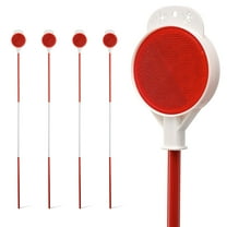 DEROFIT 50 inch Metal Driveway Markers Reflectors,  Double Sided Snow Stakes  for Snow Plowing with Easy Visibility, 4Packs