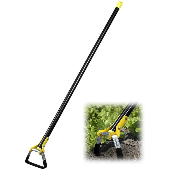 DEROFIT Garden Hoe Scuffle Hoe, Heavy Duty Stirrup Hoe with 72 Inch Adjustable Long Handle for Weeding in Backyard,Vegetable Garden