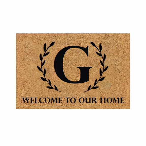 DERONA 15*23 Inch Door Mat Outdoor Entrance Entryway Front Porch Rugs Anti Bottom Floor Indoor Outdoor Carpet for Farmhouse Patio Home Decor Large Door Mat Outside Entrance With Initial