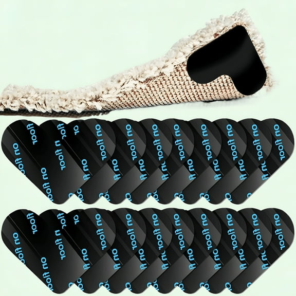 DERONA 16 Pack Rug Gripper Rug Tape,Carpet Tape for Area Rugs Over Carpet Rug Pads Non-Slip Double Sided Corner Side Gripper for Hardwood Floors and Tiles