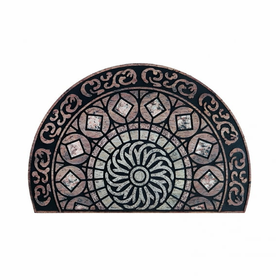 DERONA Clearance Half Circle Rug Front Door Mat Outside Entrance Half Moon Outdoor Mat Welcome Mat Outdoor Door Mat Outdoor Entrance Outside Door Mats for Front Door Entry Room Decor B