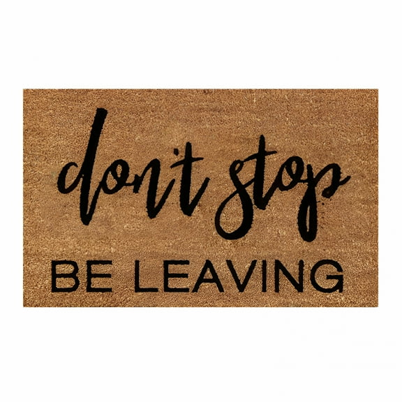 DERONA "Don'T Stop Be Leaving" Fun Copywriting Mat Holiday Mat Welcome Door Mat Polyester Door Mat Black