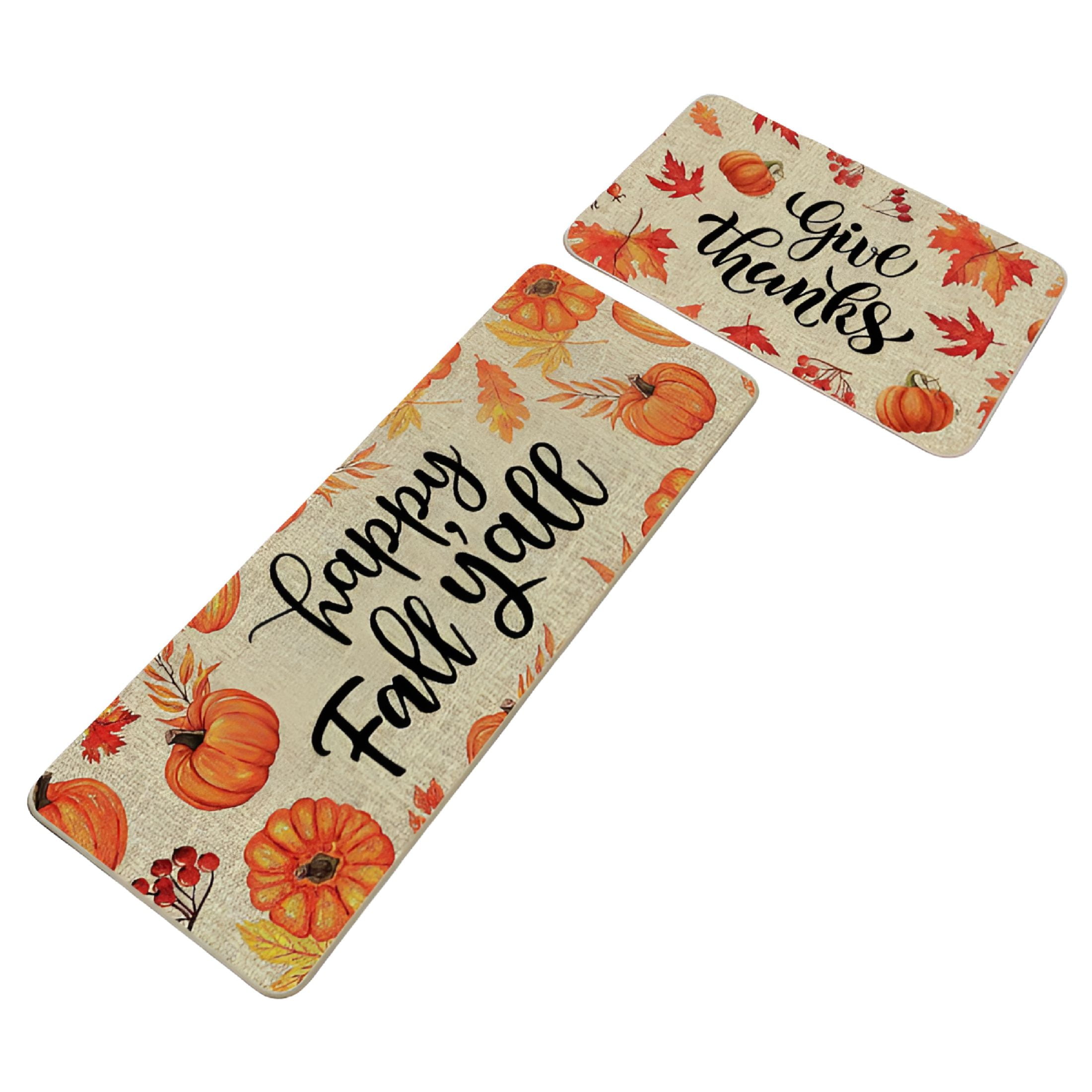 DERONA Fall Outdoor Rug Set,Halloween Thanksgiving Decor Rug,Plaid ...