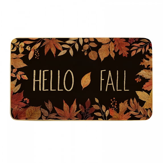 DERONA Fall Thanksgiving Decorative Door Mat Farmhouse Happy Fall Yall Doormat Autumn Buffalo Plaid Doormats Non Slip Fall Indoor Floor Mat Low Profile Entryway Rug for Autumn Holiday