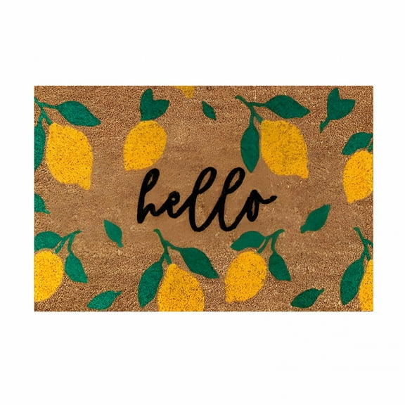 DERONA Lemon Doormat, Outdoor Welcome Mat, Housewarming Gift, Lemon Decor, Summer Doormat, Garden Decor, Closing Gift Home Kitchen Bathroom Decoration Mat 18X30 Inch