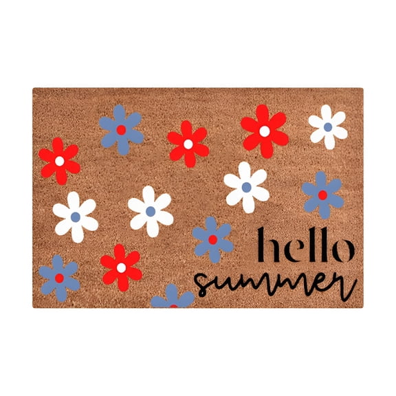 DERONA Spring Summer Doormats Non Slip Polyester Welcome Mat Entry Rug Cute Floral Indoor Outdoor Front Mats Carpet,16"