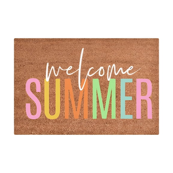 DERONA Spring Summer Doormats Non Slip Polyester Welcome Mat Entry Rug Cute Floral Indoor Outdoor Front Mats Carpet,16"