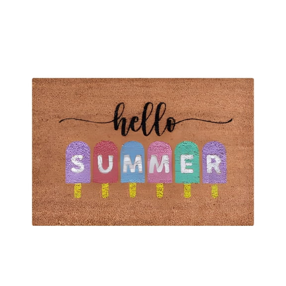 DERONA Spring Summer Doormats Non Slip Polyester Welcome Mat Entry Rug Cute Floral Indoor Outdoor Front Mats Carpet,16"