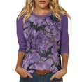 DEROX Womens Fall Tops Horror Pumpkin Print TShirts Crewneck Halloween