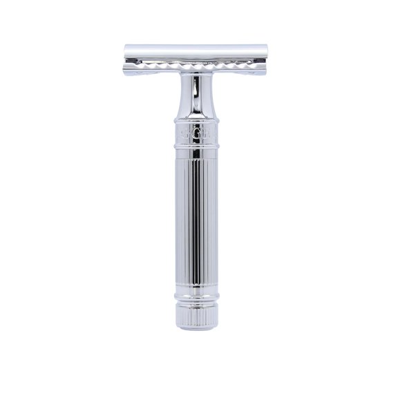 DES89LBLAMZ Classic Long Handled Double Edge Manual and Reusable Safety Razor for Men and Women for Shaving cream or Soap Fits All DE Razor Blades (Lined)