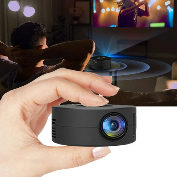 DESAFIONA 1080P HD LED Mini Projector with Controller & Cable, Black