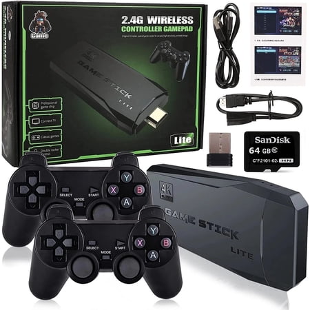 DESAFIONA Game Stick Lite with 2 Gamepad, Black
